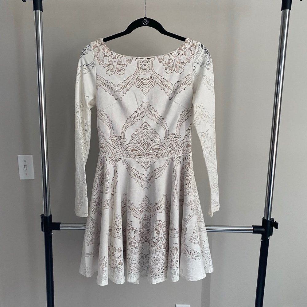 BEBE White Low Back Dress